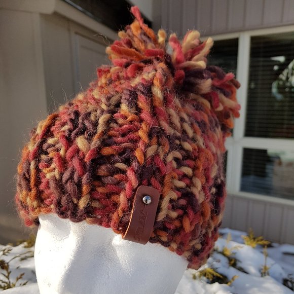 Winter set, Autumn colors , sweater and matching hat, hand knitted - Picture 6 of 10